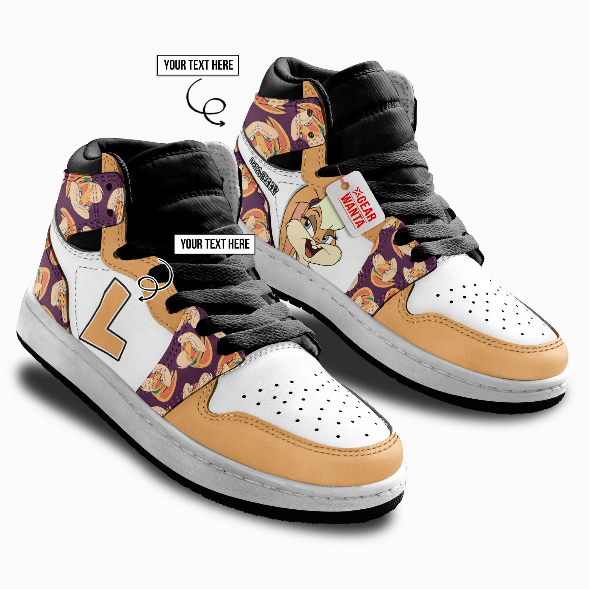 Lola Bunny Kids High-Top Leather Sneakers - Image 3