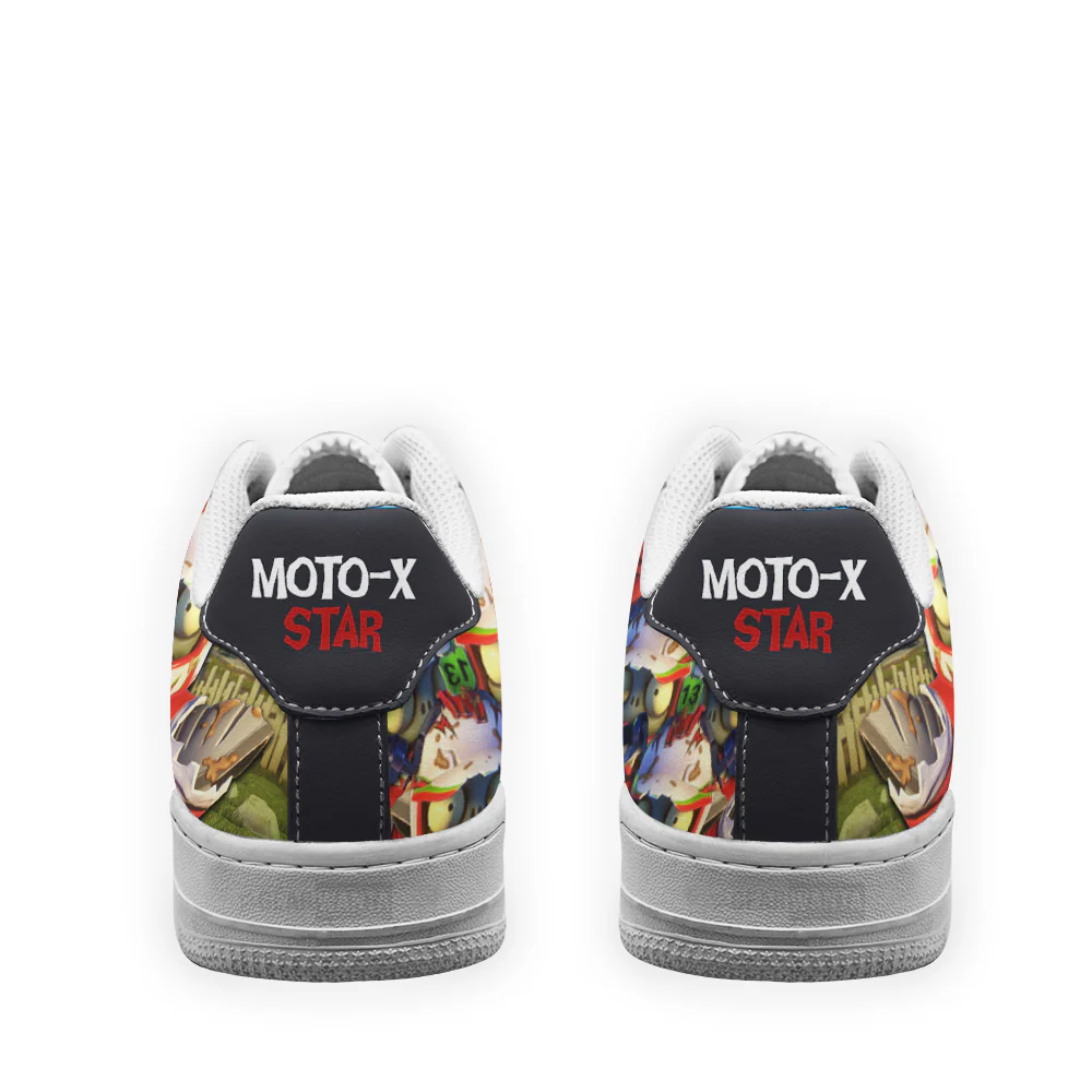 Plants Vs Zombies Moto-X-Star Low-Top Leather Sneakers Custom Name - Image 4