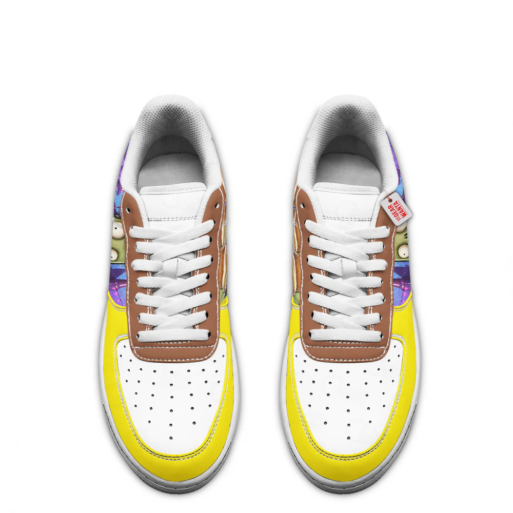 Plants Vs Zombies Plumber Low-Top Leather Sneakers Custom Name - Image 3