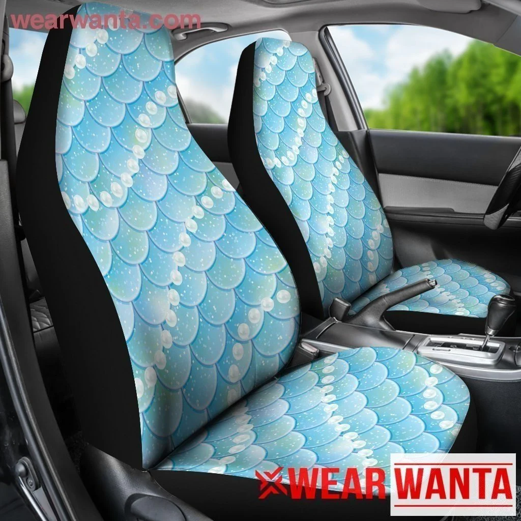 White Pearl & Mermaid Car Seat Covers Custom Car Decoration - Image 4
